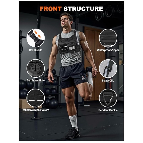 Chest Bag For Men With Accordion Structure, Multiple Pockets With Water Bag, New - Picture 4 of 14